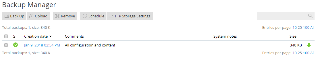 วิธี Backup สำรองข้อมูลบน Plesk Control Panel : backup finish