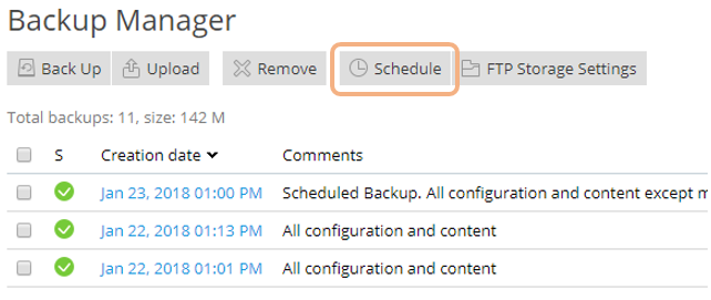 วิธี Backup สำรองข้อมูลบน Plesk Control Panel way2 : click Schedule